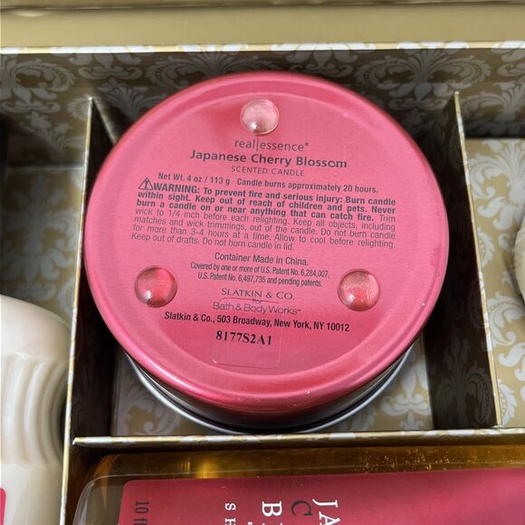 Bath Body Works Japanese Cherry Blossom Orig PLEASURES 5 Pc Set - No Bubble Bath - Picture 11 of 12